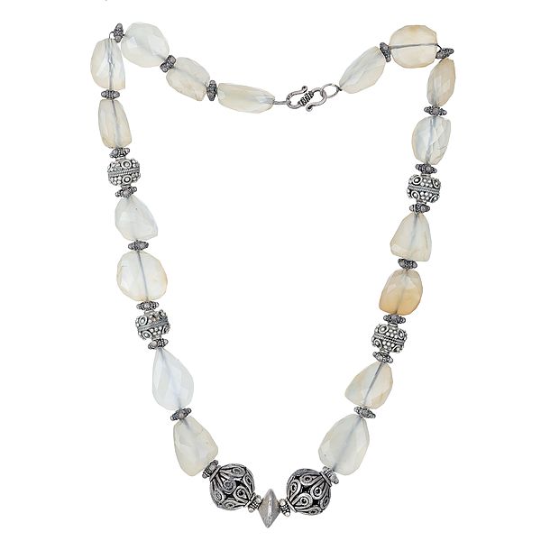 Faceted Chalcedony Beads Necklace