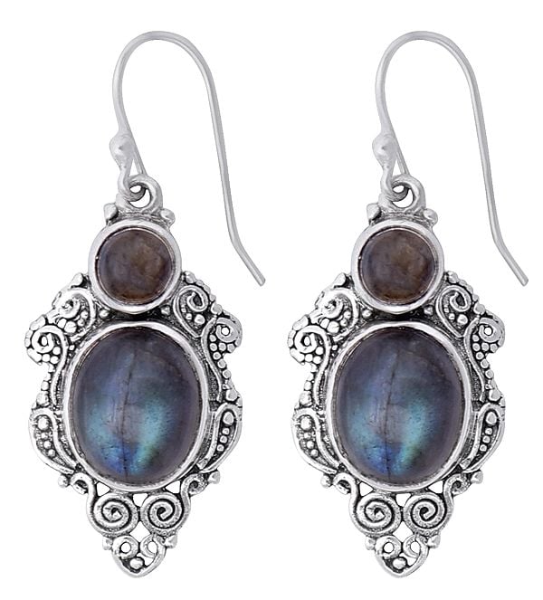 Sterling Silver Earrings with Beautiful Gemstone