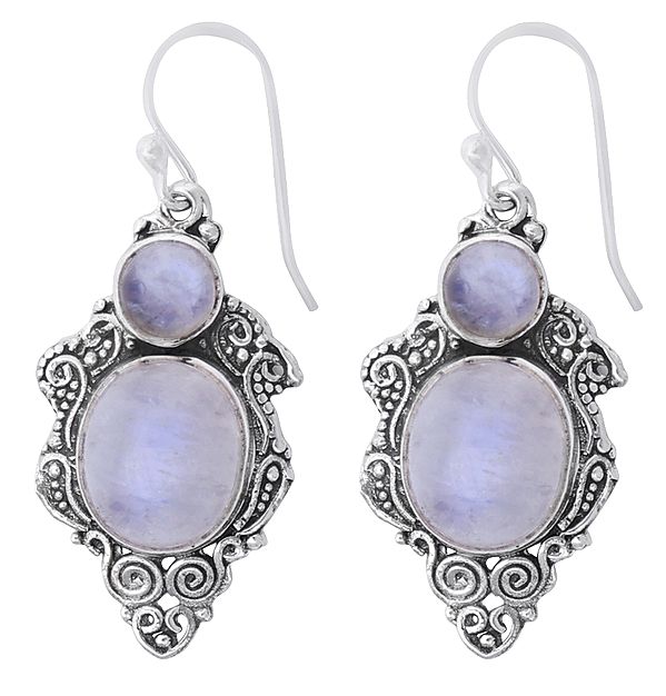 Sterling Silver Earrings with Beautiful Gemstone