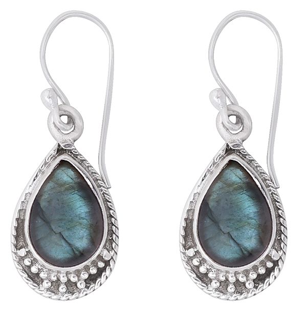 Stylish Sterling Silver Earrings with Gemstone