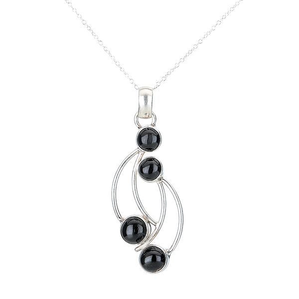Designer Sterling Silver Pendant with Black-Onyx Stone
