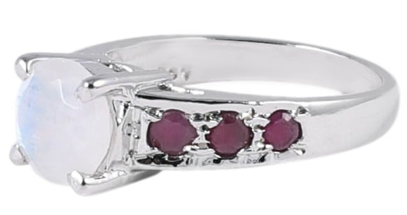 Sterling Silver Designer Ring with Gemstones