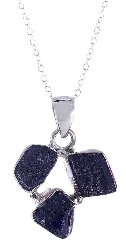Sterling Silver Pendant with Rugged Gemstone