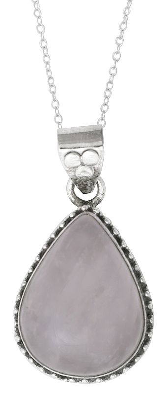 Sterling Silver Pendant with Rose Quartz Stone