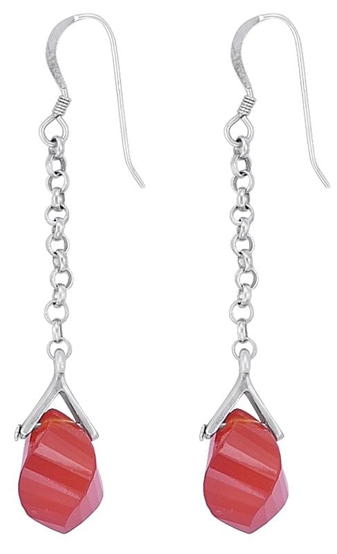 Stylish Gemstone Earrings with Dangle Made in Sterling Silver