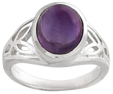 Sterling Silver Ring Studded with Amethyst Stone