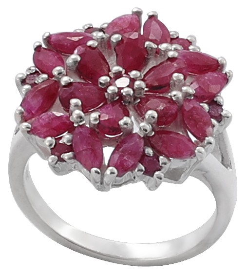Superfine Precious Ruby Gemstone Ring Made in Sterling Silver
