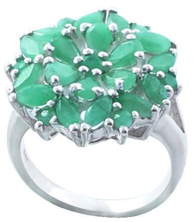 Emerald Gemstone Ring Made in Sterling Silver