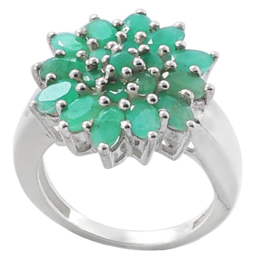 Sterling Silver Ring with Emerald Stone
