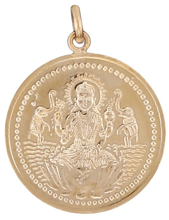 Shri Maha Lakshmi Pendant with Shri Maha Lakshmi Yantra on Reverse