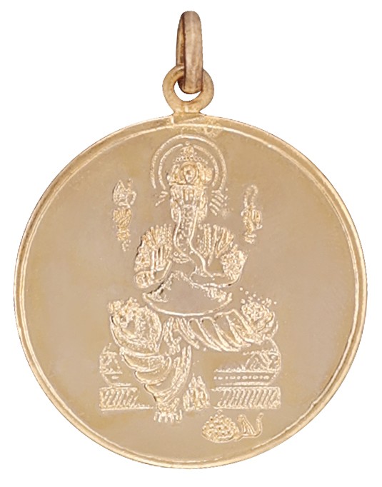 Shri Ganapati  Pendant with  Shri Ganapati Yantra on Reverse