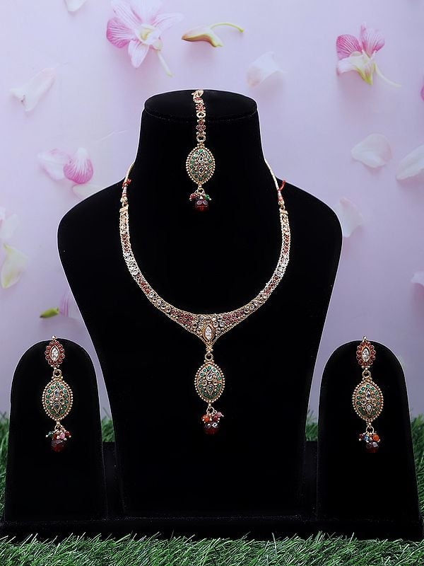 Multi Stone Fashion Necklace | Indian Fashion Jewelry