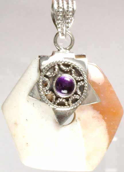 Agate Pentagon with Amethyst