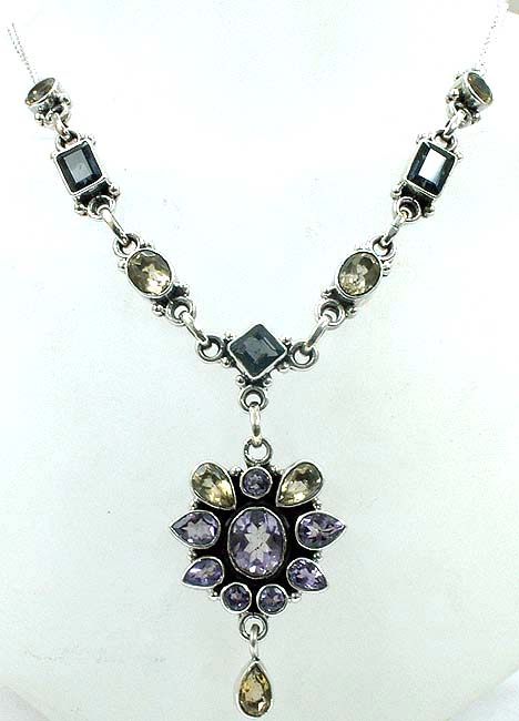 Amethyst Necklace with Citrine