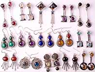 Assorted Lot of 15 Gemstone Ear Rings