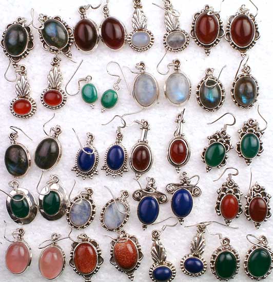 Assorted Lot of Twenty Gemstone Earrings