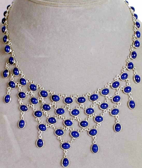 Bezel Necklace of Lapis Lazuli