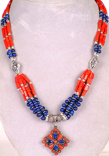 Blood and Lapis Necklace