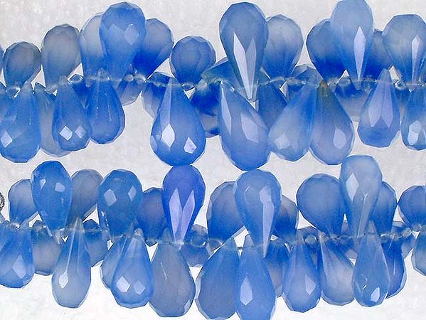 Blue Chalcedony Faceted Drops