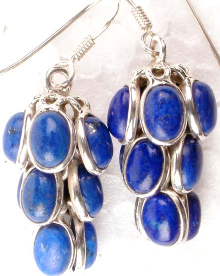 Bunch Earrings of Lapis Lazuli