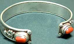 Coral Bracelet with Filigree Work