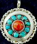Coral Turquoise Pendant