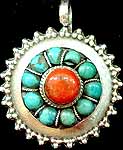 Coral Turquoise Pendant