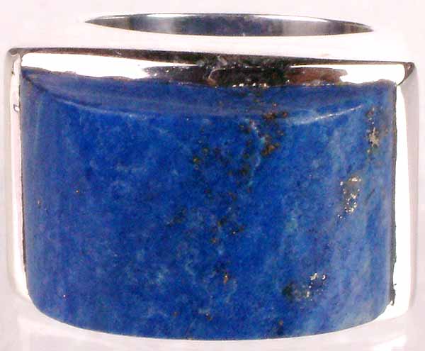 Curved Rectangular Ring of Lapis Lazuli