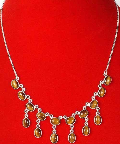 Dangling Necklace of Tiger's Eye