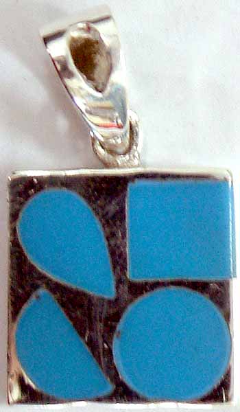 Designer Pendant with Turquoise Inlay