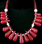 Dyed Ruby Bead Necklace