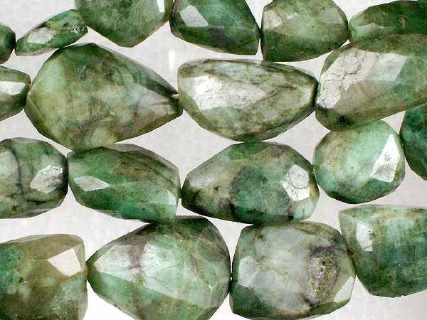 Chunky Emerald Faceted Tumbles