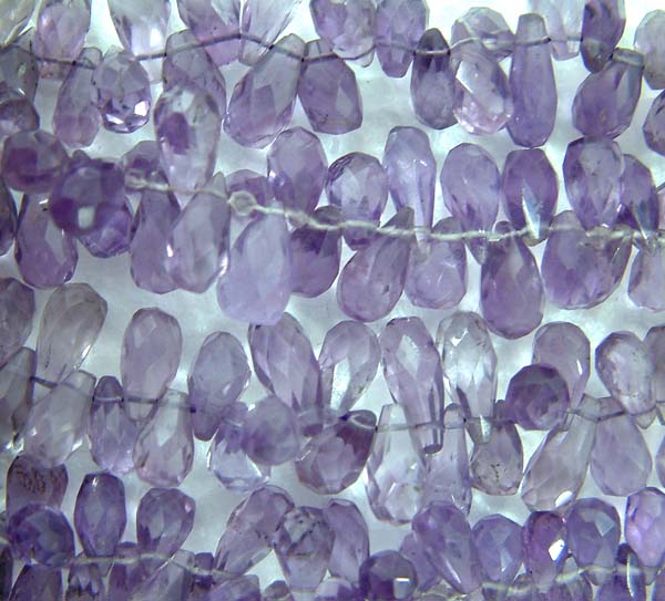 Faceted Amethyst Drop Beads