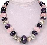 Faceted Amethyst Necklace with Rose Quartz