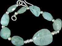 Faceted Aqua-Marine Bracelet