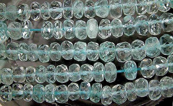 Faceted Aquamarine Rondells