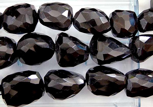 Faceted Black Onyx Tumbles