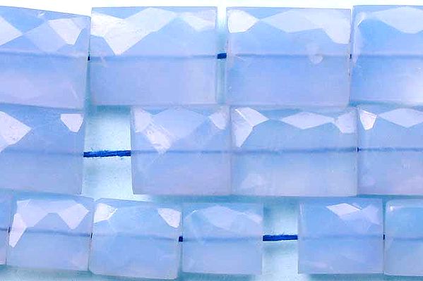 Faceted Blue Chalcedony Chiclets