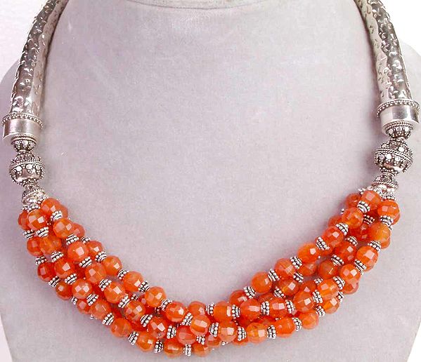 Faceted Carnelian Necklace