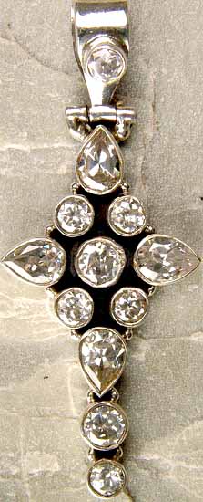 Faceted Cubic Zirconia Cross