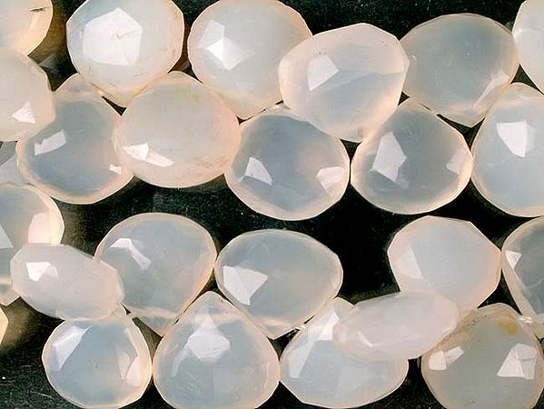 Faceted White Chalcedony Briolette