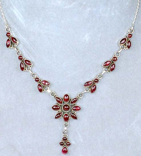 Floral Garnet Necklace