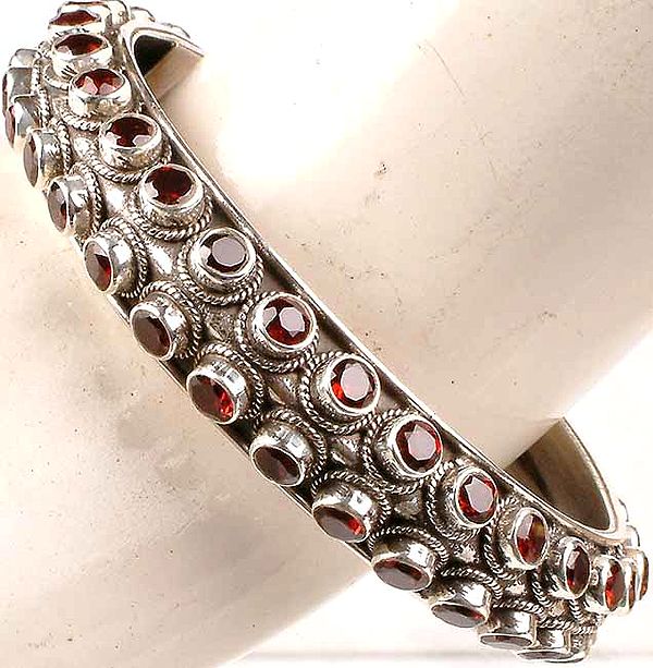 Garnet Bangle Bracelet