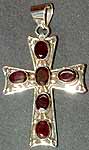Garnet Cross Pendant