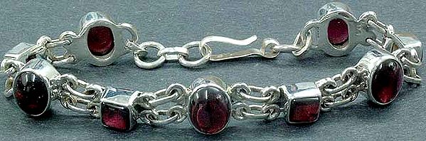 Garnet Link Bracelet