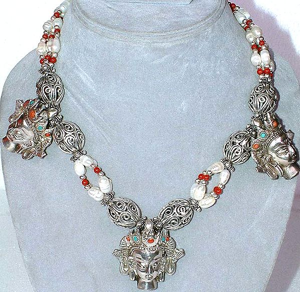 Gautam Buddha Necklace of Pearls
