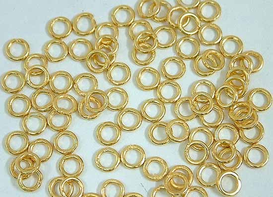 Gold Plated 4 mm Jump Rings