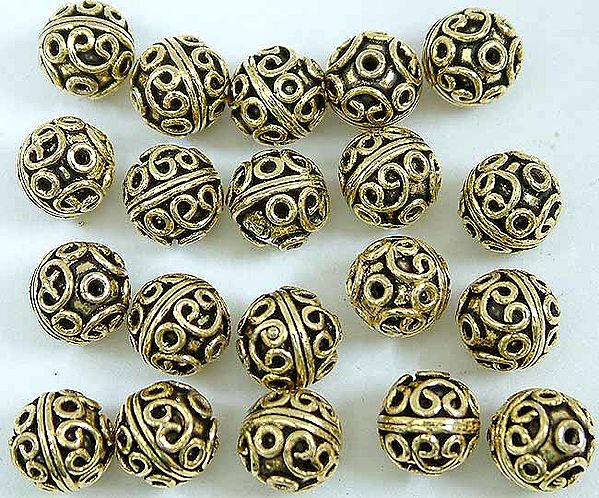 Gold Plated Filigree Beads