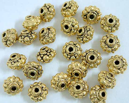 Gold Plated Rounded Beads