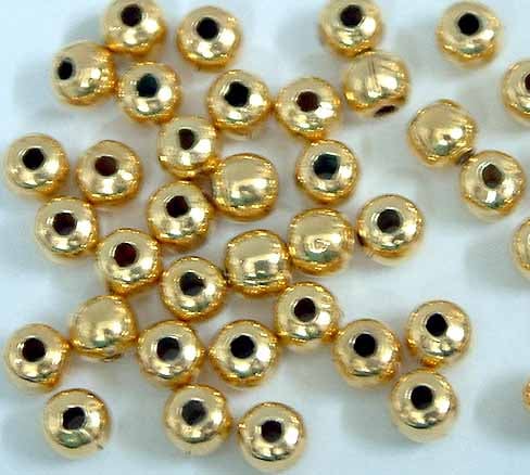 Gold Plated Seamless Round Bead